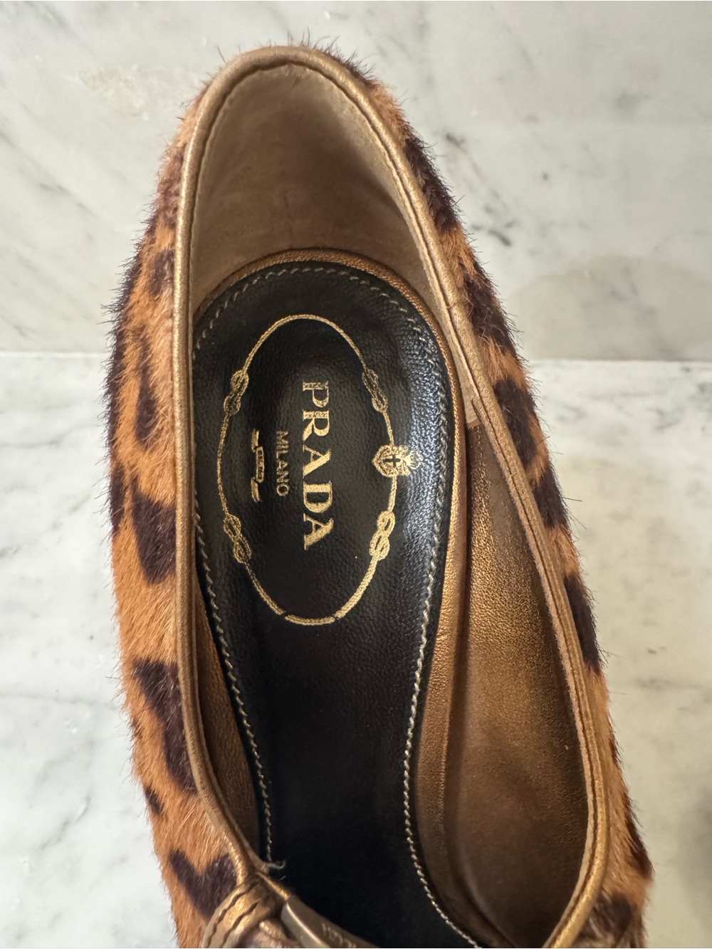 Prada Leopard Print Pony Hair Mary Jane heels - Picture 5 of 8